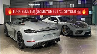 TÜRKİYEDE TEK 32 MİLYON TL PORSCHE 718 SPYDER RS İNCELEME [upl. by Leugimsiul]