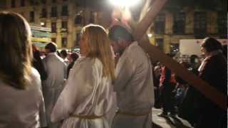 Penitentes del Cautivo pasando por la Alameda Semana Santa de Malaga 2012 [upl. by Bridie]