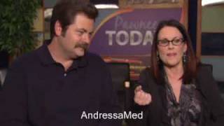 Megan Mullally  Parks and Recreation interview with Nick  2 [upl. by Aicina]