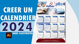 CALENDRIER 2024  Comment créer un calendrier facile avec Adobe Illustrator [upl. by Luisa]