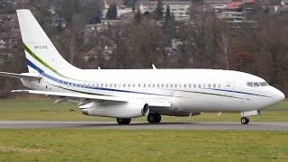 Boeing 737200 ADV Take Off at Airport BernBelp  JT8D Engine Sounds [upl. by Saeger]