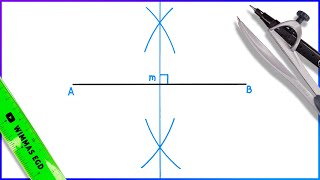 How to draw a Perpendicular Bisector of a line [upl. by Romalda]