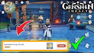 TIPS CARA SELESAIKAN FORGE 20 KALI MISI BATTLE PASS GNOSTIC HYMN  Genshin Impact [upl. by Chilcote]