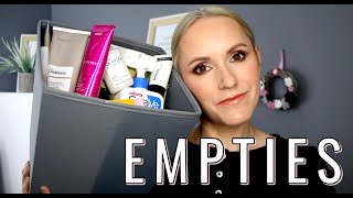 EMPTIES  Products I repurchase all the time OVER 40 SKIN [upl. by Malcah]