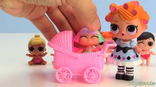 LOL Surprise Confetti Pop Dolls and Lil Sisters in Strollers Video [upl. by Kass]