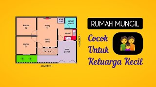 Denah Rumah di Lahan Terbatas 8x6 Meter Melebar Ke Samping [upl. by Namrac791]