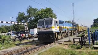 KJM EMD in dust raising action as Devagiri exp skips Dabilpur at mps in single line section scr [upl. by Limak]