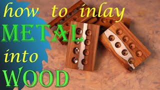 Easy how to inlay METAL into WOOD DIY metal pouring into wood How to fill cracks with metal [upl. by Besnard620]