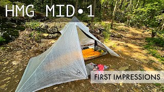 Hyperlite Mountain Gear MID1 MID•1 MID1 Ultralight 1 Person Tent  1st Impressions [upl. by Eiramacissej]