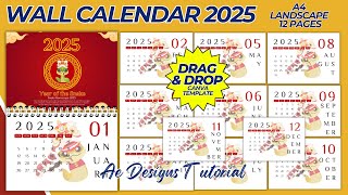 DIY MAKING WALL CALENDAR 2025 12 PAGES A4 SIZE LANDSCAPE  CANVA TEMPLATE  TAGALOG TUTORIAL 2024 [upl. by Nele630]