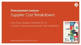 Supplier Cost Breakdowns from Procurement Lexicon [upl. by Griffie473]