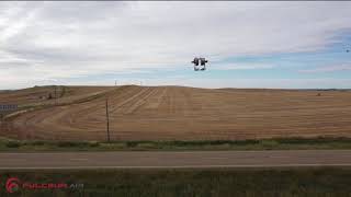 FulcrumAirs Heavy Lift UAV and Line Fly installing Bird Flight Diverters on a 144kV Power Line [upl. by Centeno725]