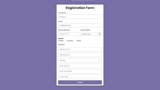 Registration Form in HTML CSS  Tutorials For Beginners [upl. by Soalokcin517]