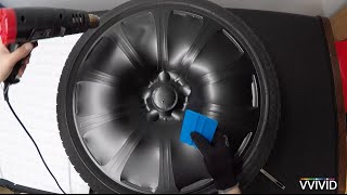 VVIVID Vinyl  How To Vinyl Wrap Car Rims easily [upl. by Nyrrad355]