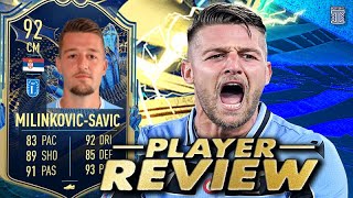 92 TEAM OF THE SEASON MILINKOVICSAVIC SBC PLAYER REVIEW  TOTS  FIFA 23 Ultimate Team [upl. by Ferris]