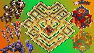 NEW Town Hall 10 War Base 2018  TH10 Anti 3 StarAnti LavaLoonAnti Bowler War Baseclash of clans [upl. by Adli599]