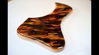 How to make your own Epoxy resin Pickguard エポキシ樹脂ピックガードの作り方 [upl. by Atirma]