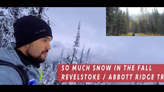 SO much snow in the Fall  Revelstoke  Abbott Ridge Trail [upl. by Elbring455]