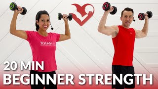 20 Min Full Body Dumbbell Workout for Beginners  Beginner Strength Training at Home with Weight [upl. by Martinson377]