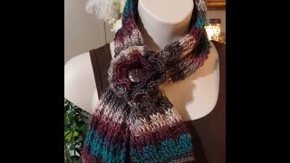 Crochet Ribbed Ascot keyhole Scarf Cowl TUTORIAL 279 Bagoday Crochet [upl. by Elpmid373]