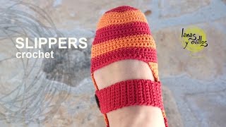 Tutorial Easy Crochet Slippers in English [upl. by Mead]