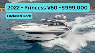 2022  Princess V50  £999000 Enclosed Deck Version [upl. by Raddy]