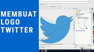 Cara membuat logo twitter di corel draw [upl. by Attennot]