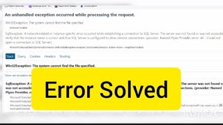 A networkrelated or instancespecific error occurred while establishing a connection to SqlServer [upl. by Celestine]