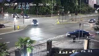 LIVE CCTV CAM CAPTURE FATAL CAR CRASH WITH TRAFFIC SIGNAL WEST LONDON A4 [upl. by Mountford]