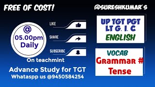 TGT  ENGLISH GRAMMAR  Tense  Past tense 1602202024 [upl. by Malda]