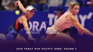 Camila Giorgi vs Caroline Wozniacki  2018 Toray Pan Pacific Open Round Two  WTA Highlights [upl. by Analiese]