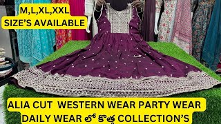 ALIA CUT WESTERN WEAR PARTY WEAR DAILY WEAR లో కొత్త COLLECTION’S  DIWALI COLLECTIONS [upl. by Roddy460]