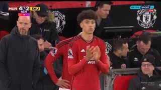 Ethan Joseph Wheatley Debut For Manchester United Vs Sheffield United  Premier League  2442024 [upl. by Nanete]