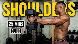 25 Minutes Dumbbell 3D DeltsShoulders Workout  Build Muscle 9 [upl. by Durno]