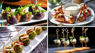 Flying stuffed quail eggs Fast and tasty recipe Roasted brussels and Figs with nuts and danablu [upl. by Llirrehs]