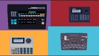 Four old drum machines quick comparison  Boss DR550mk2 Yamaha RX15 Zoom RhythmTrak234 amp DR670 [upl. by Nagear652]