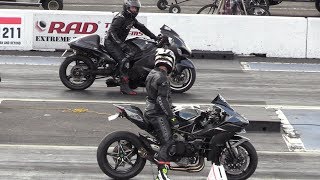 H2 Ninja vs Hayabusa  motorcycles drag racing [upl. by Ahslek865]