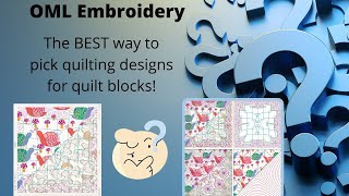 OML Embroidery Live How to select quilting designs for ITH quilt blocks embroidery software [upl. by Offen]