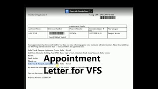 How to book VFS Appointment VFS Global Appointment letter for Passport [upl. by Terry]