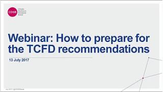 Webinar How to prepare for the TCFD recommendations [upl. by Attoynek]