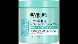 Garnier Erase It All Makeup Cleansing Balm with HyaluronicReplumping FacialCleanser amp MakeupRemover [upl. by Nirrat]