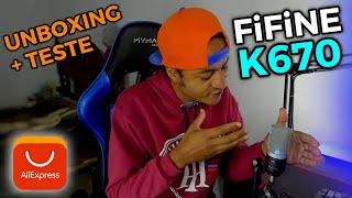 FIFINE K670 UNBOXING E TESTE DESTE MICROFONE CONDENSADOR USB [upl. by Beckie]