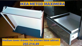 IKEA METOD Assembly  Medium lower drawer for kitchen base cabinet installation Maximera 20221449 [upl. by Negroj]