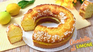 CIAMBELLA SOFFICE AL LIMONE CON CUORE ALLA CREMA  Ricetta Facile Ciambella al limone  Senza burro [upl. by Anasor583]