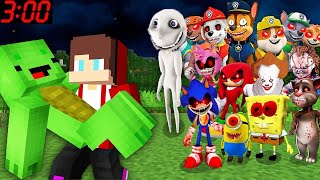 JJ Saving Mikey from Scary MONSTERS in Minecraft Challenge Maizen SONIC PAW PATROL [upl. by Nealey]