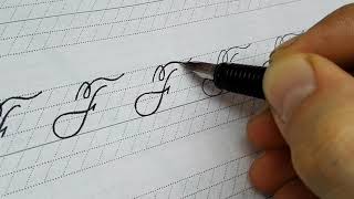 Spencerian script tutorial  Capital F [upl. by Milstone]