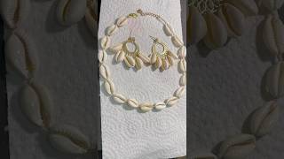 Cowrie shell necklace making cowrieshell shelljewelry diyjewelry diynecklace handmadejewelry [upl. by Hurley542]