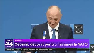 Stoltenberg la decorat pe Mircea Geoană pentru activitatea „excepțională” de la NATO [upl. by Fenton]