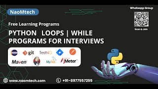 10 Python Tutorial for Beginners  Loops  while  Programs for Interviews [upl. by Joy]