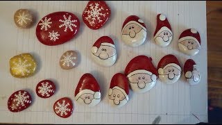 Sassi Decorati Natalizi Babbo Natale e Fiocco di Neve [upl. by Holle183]